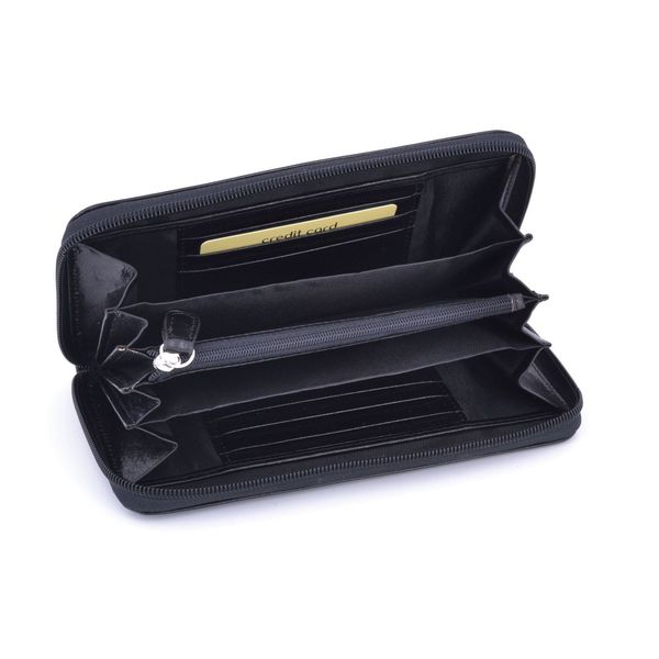 2. Leather wallet with zip Black BRASS Workshop p8118