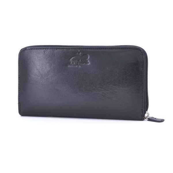 1. Leather wallet with zip Black BRASS Workshop p8118