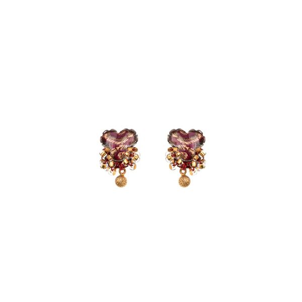 Baika Earrings, Plum Wine Set gold AyalaBar