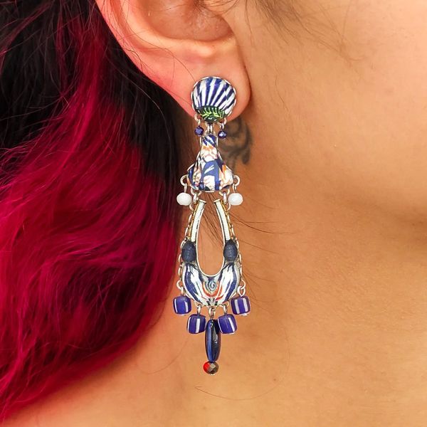 2. Orecchini Athena, Blue Domes Set blu AyalaBar r2414