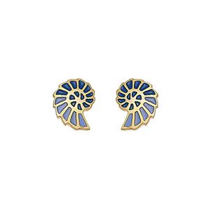 1. “Nautilus” ear stud earrings Blue