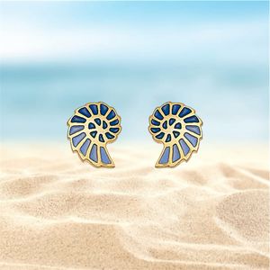 2. “Nautilus” ear stud earrings Blue